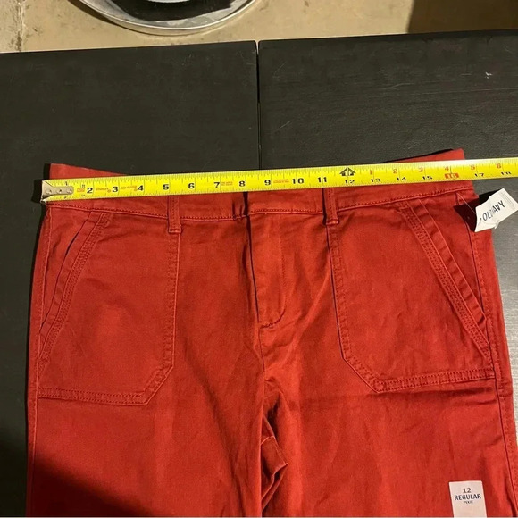 NWT Old Navy Women's Pixie Ankle Length Chino Pants Sz 12 Fall Orange - Picture 8 of 10